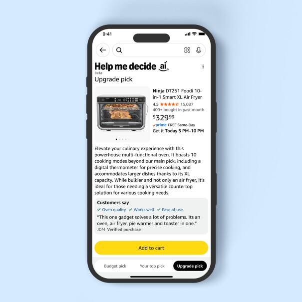 亚马逊AI新动向：犹豫买家的“决策按钮”能成你的流量杀手锏？