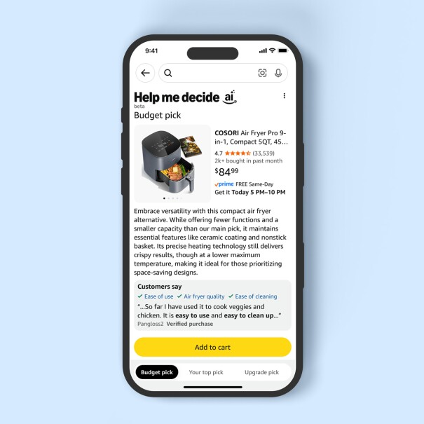 亚马逊AI新动向：犹豫买家的“决策按钮”能成你的流量杀手锏？