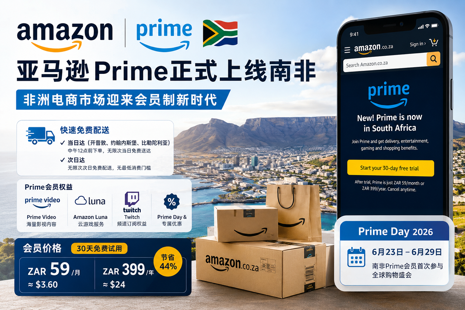 南非成为Prime新战场：亚马逊正在复制美国站打法