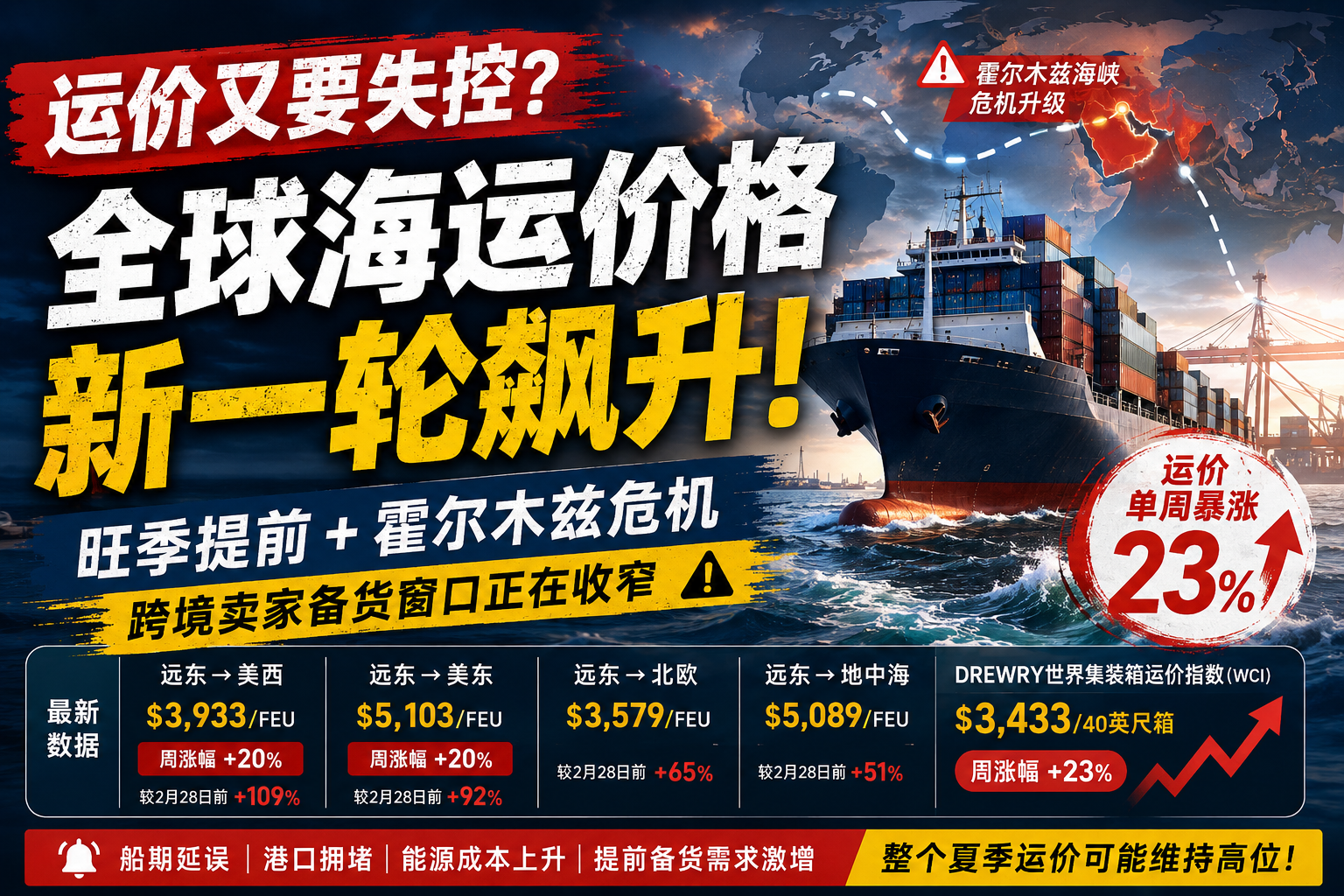 霍尔木兹海峡危机外溢,为什么美国线和欧洲线都在涨价?-墨攻推广MOGOEC