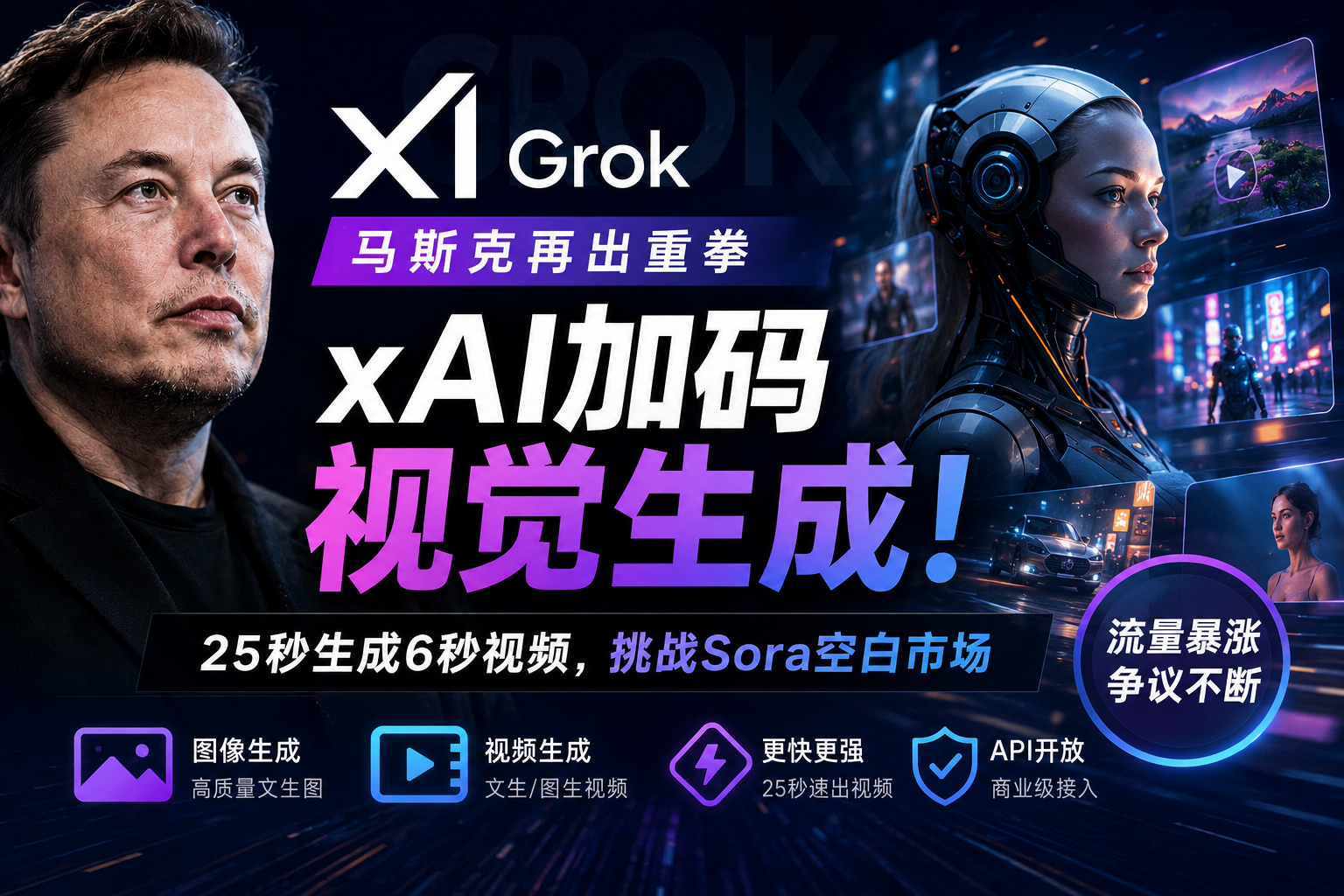 xAI重仓视觉生成:Grok正在改写AI素材竞争-墨攻推广MOGOEC