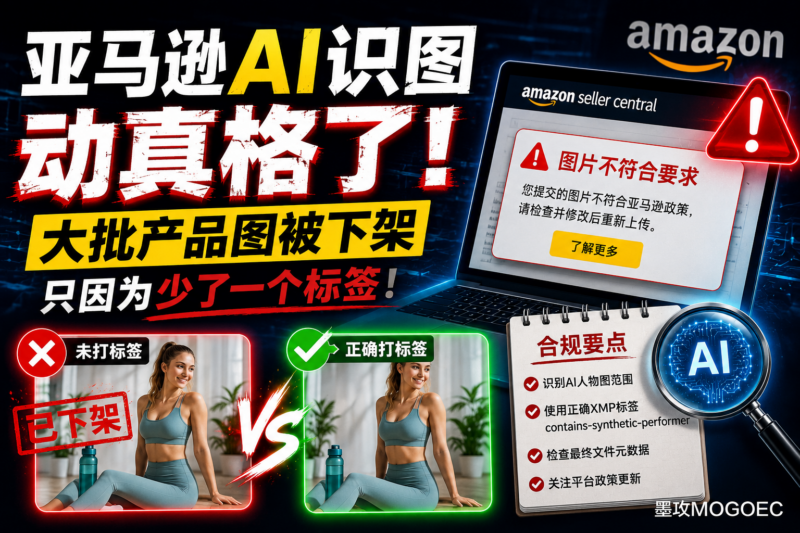 亚马逊AI人物图强制打标:卖家必须看懂的XMP新规-墨攻推广MOGOEC
