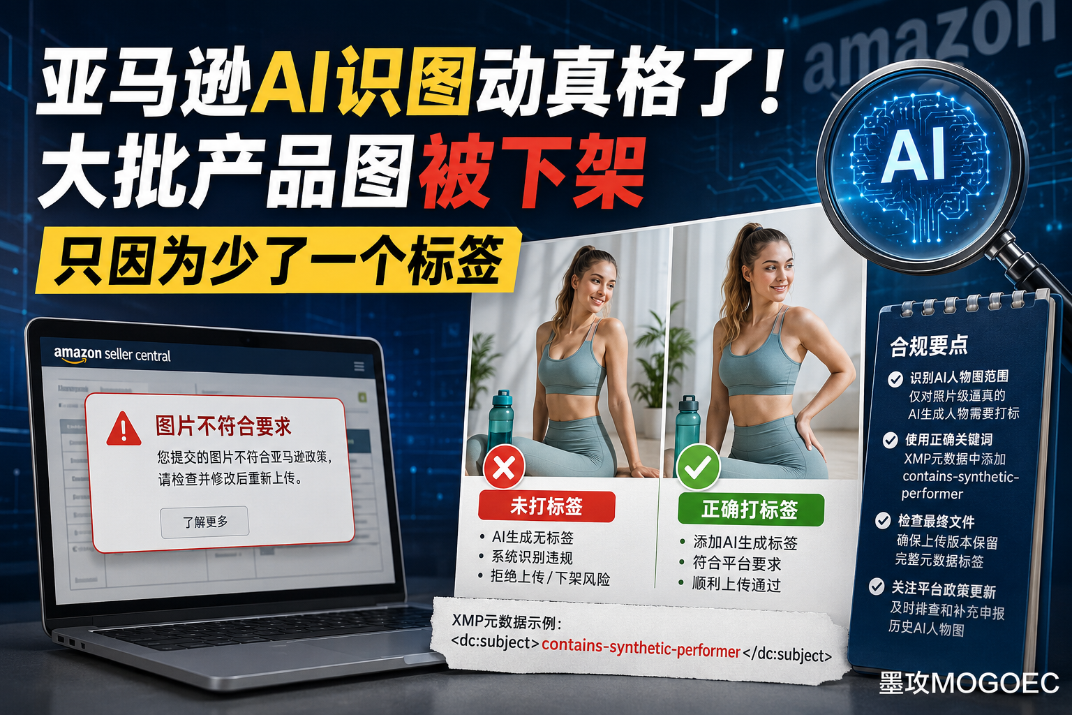 亚马逊AI人物图强制打标:卖家必须看懂的XMP新规